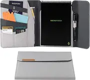 Rocketbook Flip Capsule Folio Cover - 100% Recyclable Cover with Pen Holder, Magnetic Clasp & Inner Storage - Gray, Letter Size (8.5" x 11") (Cap-FLP-L-CIN)