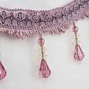 Fringe Trim，Curtain Tassels， 12 Yards Crystal Beaded Curtain Tassel Sewing Decorative Trim Sofa Tablecloth Edging Pendant DIY Crafts(Purple)