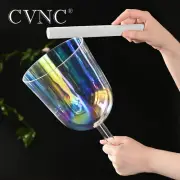 432Hz 6" B Cosmic Light Crown Perfect pitch Hollow Handle Crystal Singing Bowl