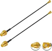 POBADY 2PCS U.FL IPEX to RP-SMA Female Low Loss Coaxial Cable 6" /15CM U.fl/IPEX 1.37mm Coaxial Pigtail Cable for Wireless Routers Mini PCIE Network Cards PCI Wi-Fi WAN Repeater