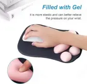 Wrist Support Cat Paw Mousepad Ergonomics Game Gel Filled Mouse Mat w Mouse Pad