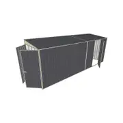 Build-a-Shed 1.5 x 5.2 x 2m Single Hinged Side Door Skillion Shed - Grey