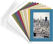 Golden State Art Pack of 10 Mix Pre-Cut 5x7 Picture Mat for 4x6 Photo with White Core Bevel Cut Mattes Sets. Includes 10 High Premier Acid Free Bevel Cut Matts & 10 Backing Board & 10 Clear Bags