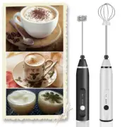 Handheld Electric Milk Frother USB Rechargeable Egg Beater Milk Foam Maker Mixer