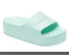Balenciaga Chunky Slide Womens Rubber Platform Sandals Green Aqua Size 36 / US 6