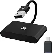 QUMOX Wireless Android Auto Adapter for OEM Factory Wired Systems, Plug & Play Easy Setup, Converts Wired Android Auto to Wireless for Android Phones (Black)