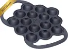 Cast-Iron Poffertjes Dutch Pancake Pan with Loop Handles, Preseasoned with Flaxs