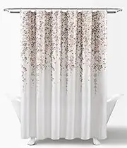 Lush Decor Weeping Flower Shower Curtain-Fabric Floral Vine Print Design, 72" x 72", Blush & Gray