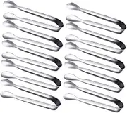 LIFKOME 10Pcs Stainless Steel Ice Cube Clips Tongs for Sugar Cubes Ice Serving and Kitchen Use Heat Resistant Easy to Clean Compact Design