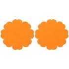 2Pcs Silicone Trivet Mats, Flower Pattern Silicone Pad Hot Pad, Orange