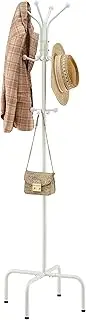 Hoctieon Entryway Coat Rack Freestanding with 12 Hooks, Coat Hanger Stand, Floor Standing Metal Coat Tree,Coat Rack Stand, Heavy Duty Coat Rack, Coat Tree Freestanding, White