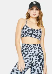 [CHRLDR] Grey Leopard Victory Sports Bra