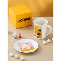 在飛比找ETMall東森購物網優惠-姆明Moomin北歐芬蘭卡通馬克杯點心碟插畫風碟子日本進口杯