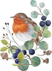 20 Napkins Autumn Robin on Natural Arrangement as Table Decoration Paper Napkins with Motif Also for Decoupage and Decoupage 33 x 33 cm