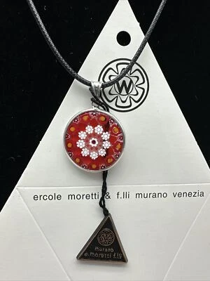 Authentic Murano 25mm Millefiori Pendant Necklace - MP 254