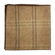 Light Brown Checked Wool Pocket Square