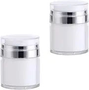 Cream Vacuum Bottle, 2Pcs Airless Pump Jars, Empty Cosmetic Containers, Acrylic Makeup Jar, Airless Pump Pot