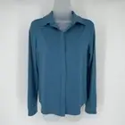 Anatomie Peacock Tania Button Down Shirt Size S Snap Front Stretch Travel Blouse