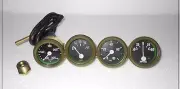 Willys MB Jeep Ford GPW Gauges Temperature Oil Fuel Amp Green Bezel Willys MB J