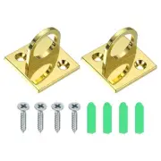 Pad Eye Plate U Hooks, 2 Pack Metal Ceiling Hook Wall Mount Loop, Golden