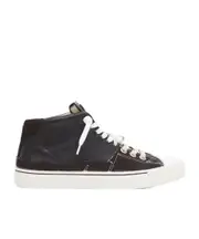 Round head strapped high-top casual shoes 35,36,37,38 Black