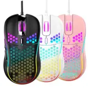 Lightweight Wired Gaming RGB Mouse Honeycomb Design 7200DPI Ergonomic Gaming