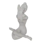 Maine & Crawford Yogi 16x16cm Resin Ornament Sculpture Home Tabletop Decor White