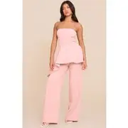 Light Pink Premium Tailored Straight Leg Pant, Light Pink