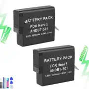 2x For GoPro HERO5 Rechargeable Battery AABAT-001 1250mAh