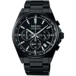 【SEIKO】精工 SBTR037J 鋼錶帶 三眼計時男錶 8T63-01T0SD 全黑 41MM 台南 時代鐘錶