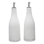 2pc Ecology Adobe 360ml/22cm Oil & Vinegar Container Porcelain Bottle Set White