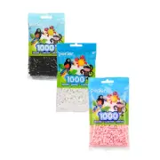 Perler Bead Bags 3x1000 Black, White, Peach