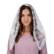 Traditional Chapel Veil White Lot of 2 Size Front Comes with a Handy Pouch