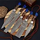 Handmade Damascus Chef set Of 5pcs With Leather,Damascus Knife Set,Damascus Chef