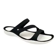 Crocs Womens Swiftwater Sandal Size 9 Black/ White Lightweight Water Friendly