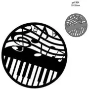 Music Notes Piano Keys Circle Frame Metal Cutting Dies Scrapbooking Card Craft