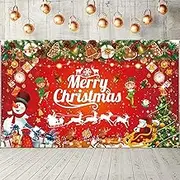 Yuanbigtai Christmas Backdrop,Christmas Garage Door Decorations, Christmas Banner 73" x 43" Merry Grinchmas Elk Snowman Xmas Celebration Photography for Indoor Outdoor Garden,Party Home Decor