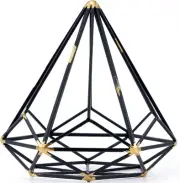 8 inches-Black Iron Sphere-Diamond Shape, Geometric Sculpture Decorative Sphere