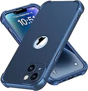 ORETECH Designed for iPhone 14 Case with [2 x Tempered Glass Screen Protector] [Shockproof Protective] Soft TPU Silicone Phone Case for iPhone 14 Case-6.1''Blue