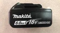 在飛比找Yahoo!奇摩拍賣優惠-【小人物五金】MAKITA 日製 18v 6A電池 有電量顯