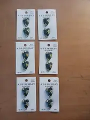 6 Packs of La Mode Hand Painted Heart & Star Buttons #2301