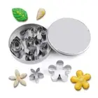 12 pcs Plum Blossom Leaf Shape Cookie Cutter Set Reusable Cake Mold Home Baking