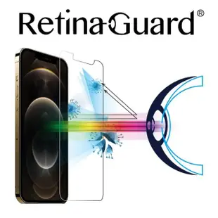 【RetinaGuard 視網盾】iPhone 12 Pro Max 抗菌防藍光玻璃保護膜(6.7吋)