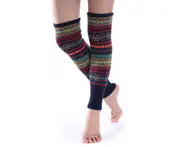 Fashion Women Ladies Winter Bohemian Crochet Knit Leg Warmers High Knee Legging Boot Socks