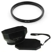 52mm DV-s Lens Hood + MCUV Filter for Pentax DA 18-55mm DA 50-200mm DSLR Camera