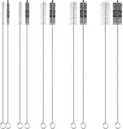 10pcs Nylon Bottle Brush, 11.5 Inch Long Straw Brushes Nylon Tube Brush Set with 5 Sizes Bottle Cleaner Brushes for Cleaning Pipe Straw Wine Bottle Sink (Black, White)