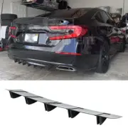Rear Bumper Lip Diffuser Shark Fin Wing Spoiler Splitter Matte Black For Honda