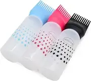 3pcs Applicator Bottle for Hair Root Comb Color Applicator Bottle Styling Tool (Blue, pink, black)