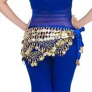 [LEIXIUSM] Hip Wrap Scarf Scarf Belt with 320 Belly Hip Dance Sequins Skirt Waistband Belt Minimalist Belt Belly Dance Hip Scarf, One Color