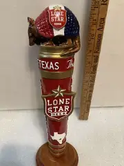 LONE STAR BEER RED WHITE AND BLUE TEXAS ARMADILLO Draft beer tap handle. TEXAS